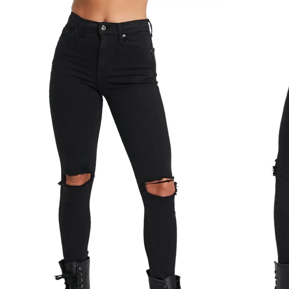 Jamie High Waist Ripped Skinny Jeans TOPSHOP size 25